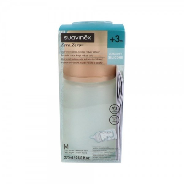 BIBERON SUAVINEX ZERO ZERO ANTIC TETINA SIL FLUJO MEDIO 270 ML